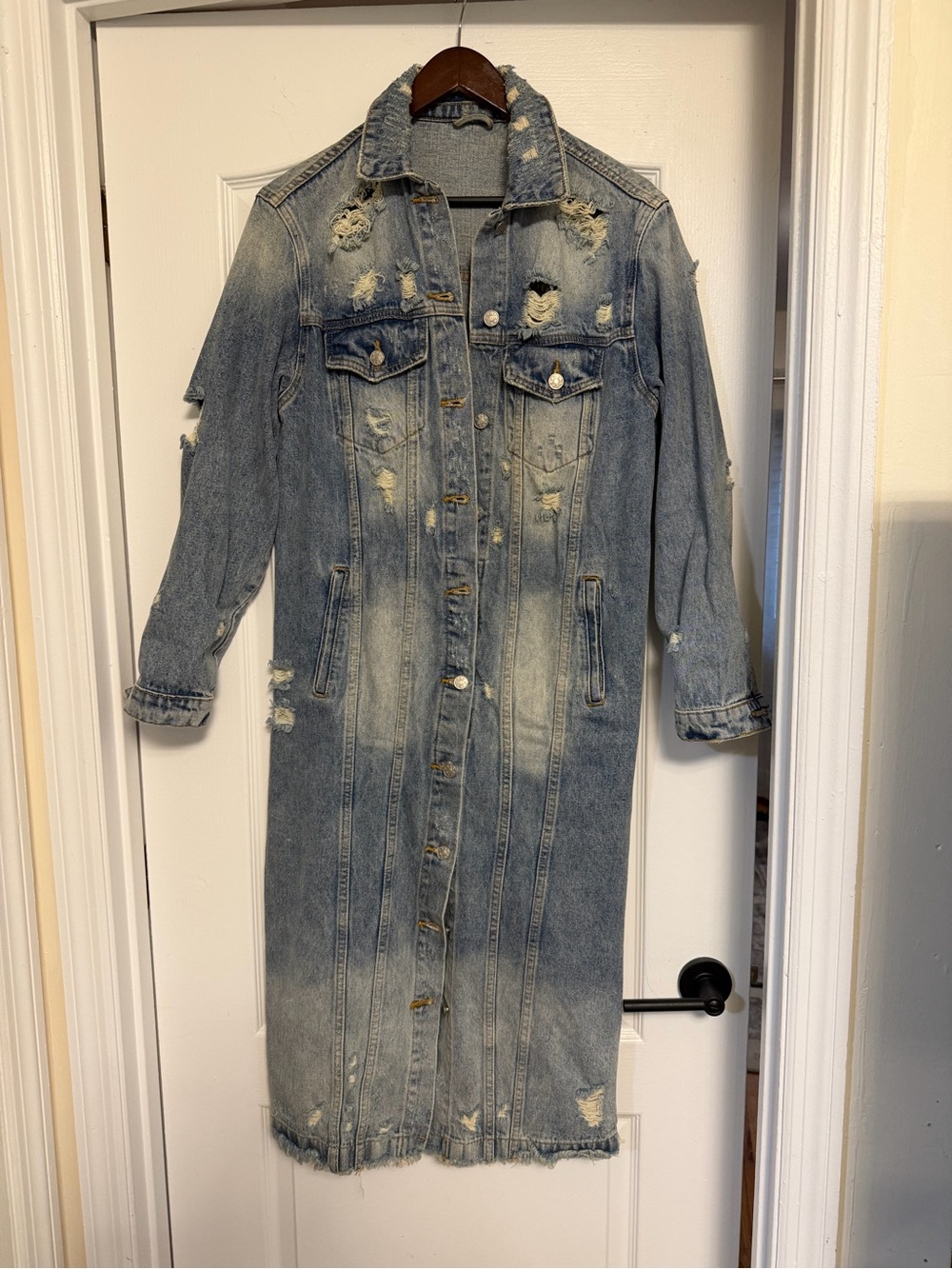 JLUXLABEL DISTRESSED DENIM DRESS